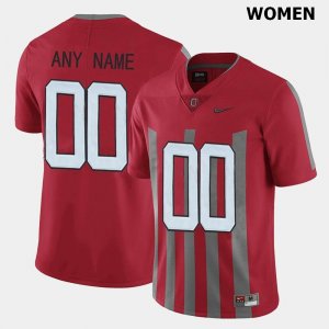 Women's Ohio State Buckeyes #00 Customized Red Nike NCAA Throwback College Football Jersey Super Deals CLC1044NS